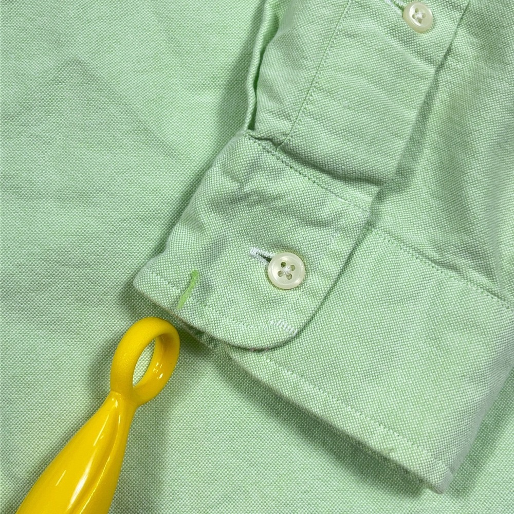 Ralph Lauren Oxford Shirt Men Large Green Button Up Pocket OCBD Dress C* - Picture 3 of 13